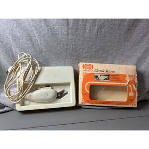 Vintage Dritz No. 716 Scovill Steel Blades Electric Scissors Switzerland White